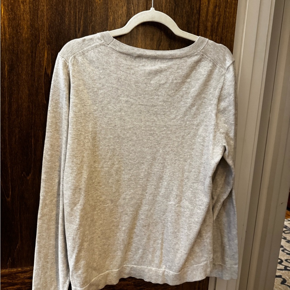J. Crew Cream Teddie Sweater with Red Apple Motif - Picture 3 of 3